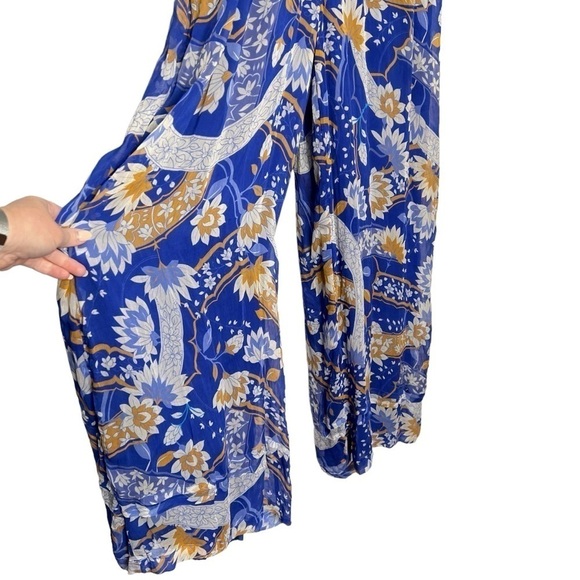 Anthropologie The Somerset Jumpsuit Chiffon Edition Blue Size S Tall NEW - Picture 9 of 16